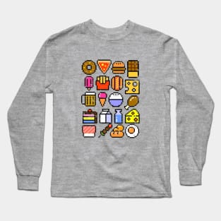 8 bit foodie v2 Long Sleeve T-Shirt